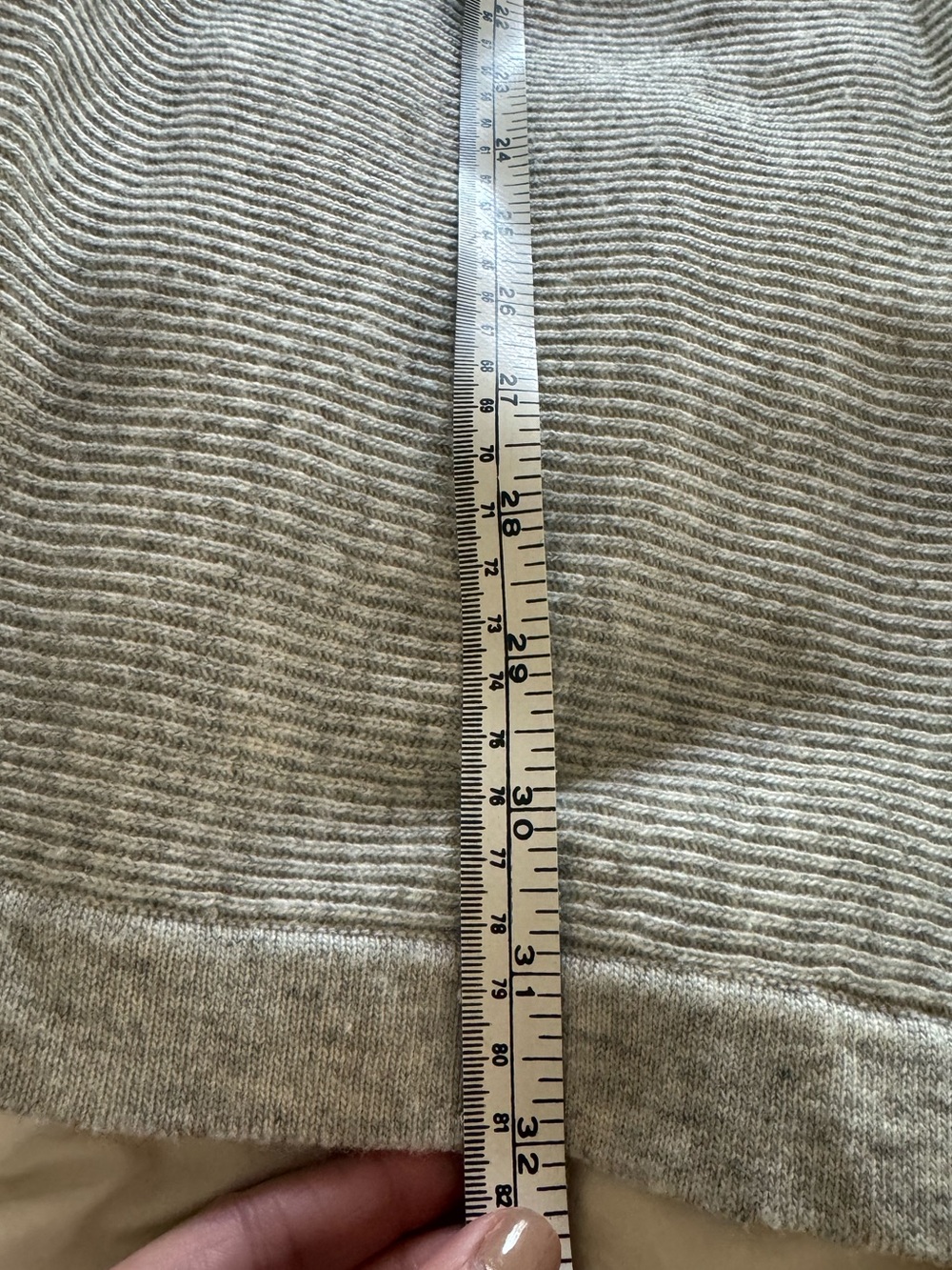 Light Gray Ribbed Open-Front Women's Cardigan - Picture 5 of 5